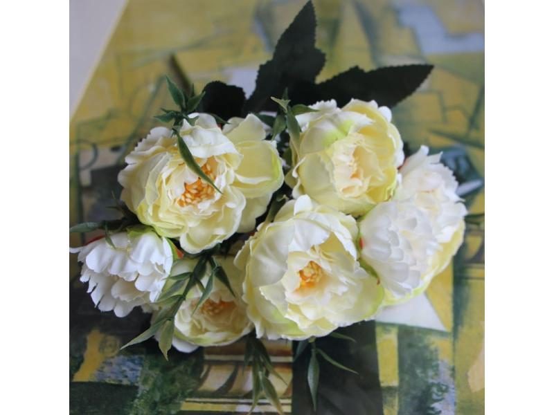 8 Heads Silk Artificial Peonies Flowers For Wedding Marriage DIY Decor Small Carousel 1