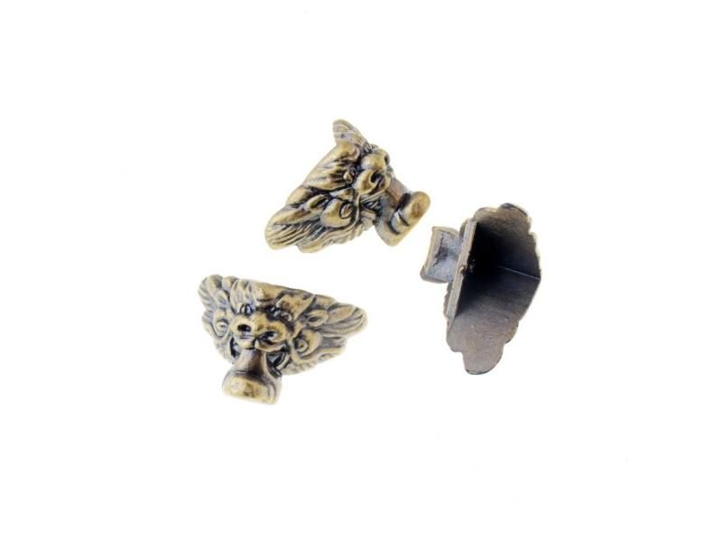 4Pcs Bronze Tone Jewelry Gift Box Wood Case Decorative Acrylic Feet Leg Corner Carousel 1