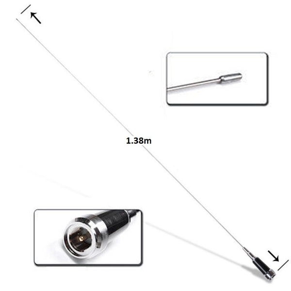 TECHOMAN VHF Stainless Steel Radio Antenna TM-101U Tuneable Antenna Carousel 1