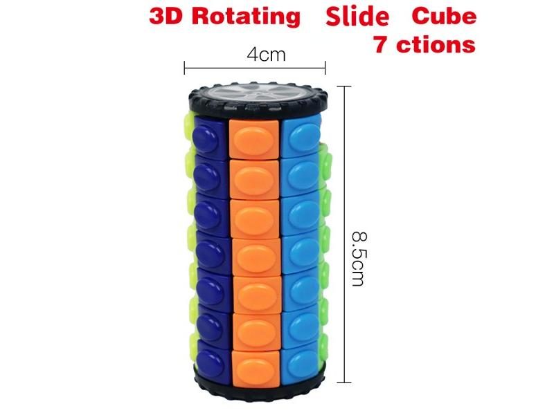 Creative 3D Rotating Slid Cube Puzzle Color Tower Decompression Novel Cube Carousel 1