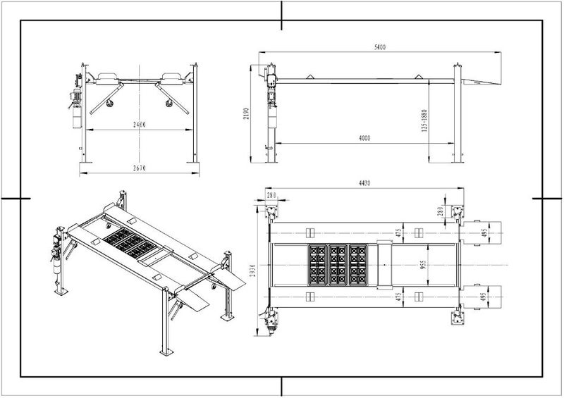 4 Post Parking Lift Hoist - 4000kg Carousel 2