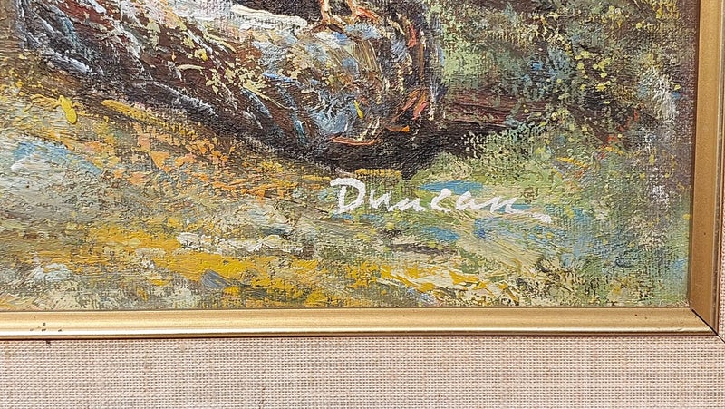 VINTAGE REFRAMED OIL PAINTING SIGNED BY "DUNCAN"62933721805186114