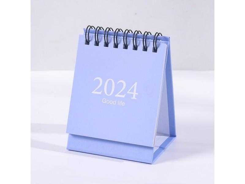 Journamm .09 - .12 Solid Color Mini Coil Desk Calendar With Dots Stickers Daily Carousel 1