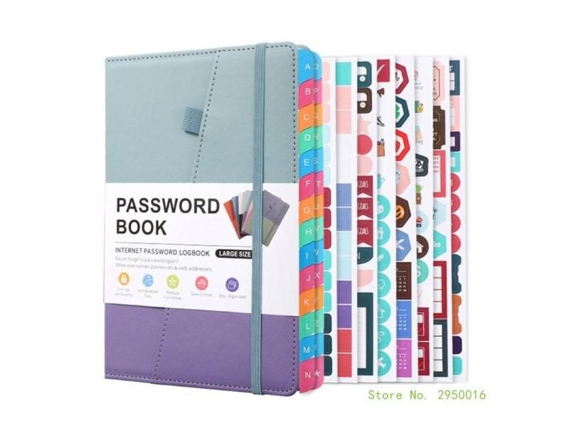 Password Book With Alphabetical Tabs PU Hardcover Password Keeper A5 Size Carousel 1