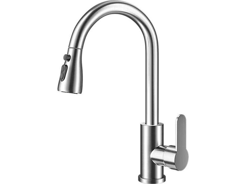 Kitchen Faucets 304 Stainless Steel Pull Out Kitchen Sink Water Tap Deck Carousel 1