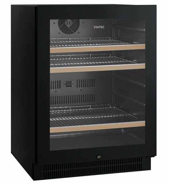 Vintec 100 Beer Wine Fridge Bottle Undercounter Black Glass Door Beverage Centre Carousel 2