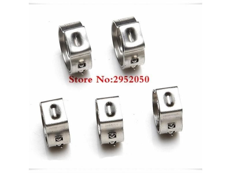 Pipe Clamp High Quality 10 PCS Stainless Steel 304 Single Ear Hose Clamps Carousel 1