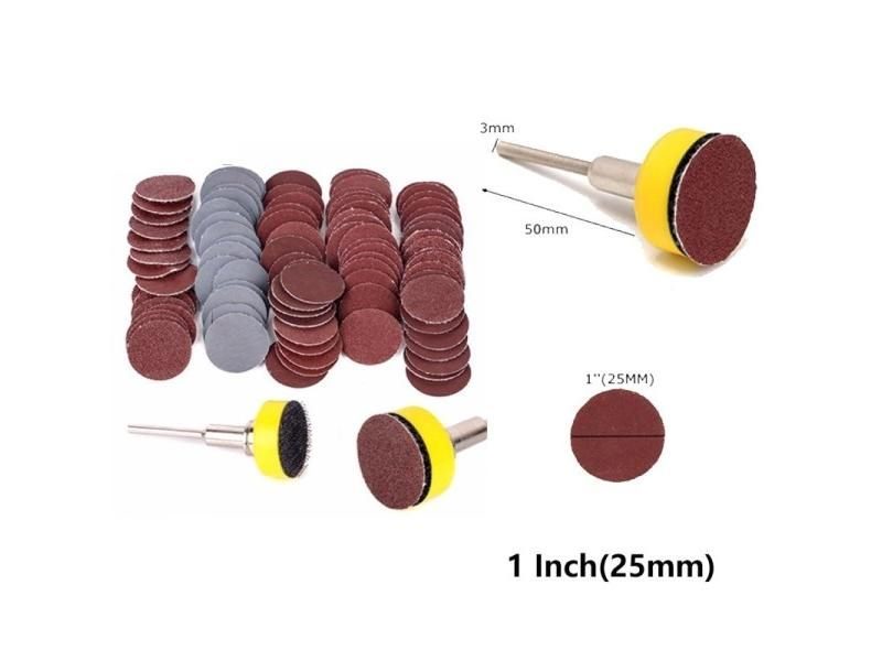 100Pcs 1inch 25mm Sanding Discs Pad 100-3000 Grit Abrasive Polishing Pad Kit Carousel 1