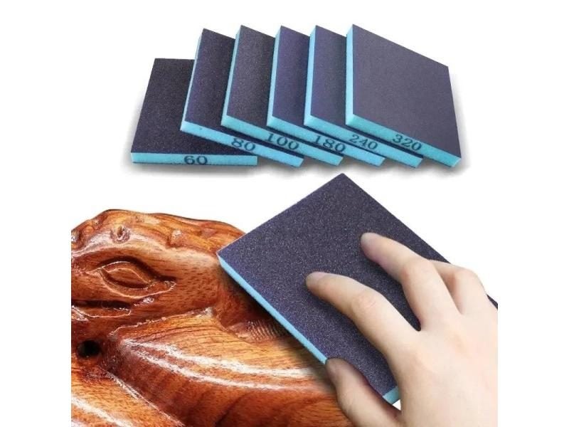 6PCS Sanding Sponge 60-320 Grit Washable And Reusable Wet Dry Sanding Blocks Carousel 1