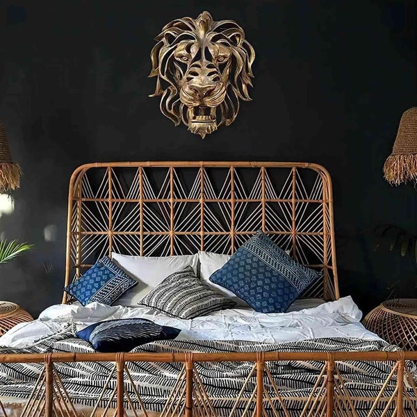 Lion Head Wall Decor, Large Lion Head Wall Mounted Art Sculpture Carousel 8