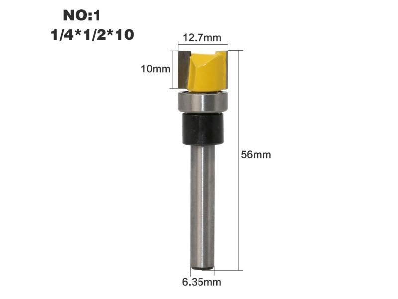 1/4in Shank Template Trim Hinge Mortising Router Bit Straight End Mill Trimmer Carousel 1