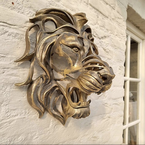 Large Lion Head Wall Mounted Art Sculpture, Lion Head Wall Decor629557066465311125