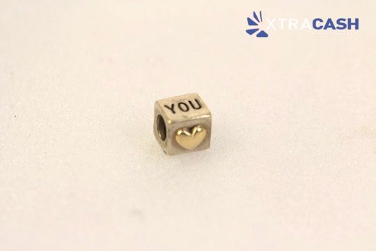 Pandora Silver and Gold "I Love You Cube" Charm Carousel 1