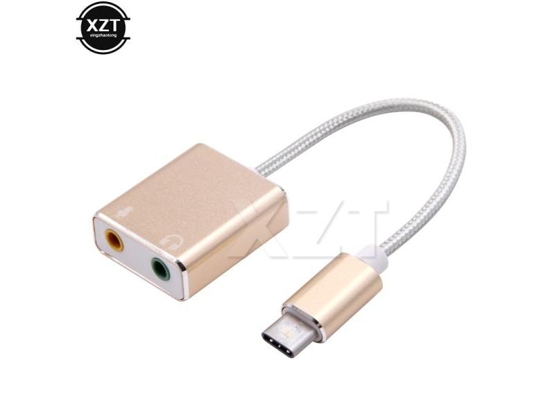 USB Type-C 7.1 External Sound Card Adapter Audio Card USB-C To Jack 3.5mm Carousel 1