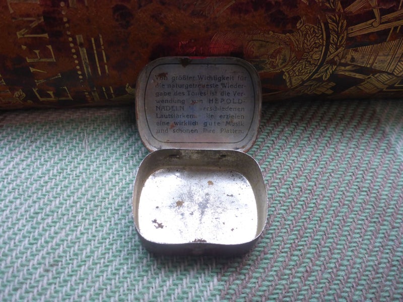Awesome Old Vintage Gramophone Needles Tin Beste Heraldhadeln Bavaria Carousel 5