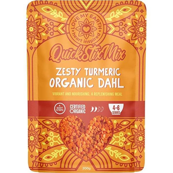 Love My Earth Quick Stix Mix Organic Dahl Zesty Turmeric 200g Carousel 1