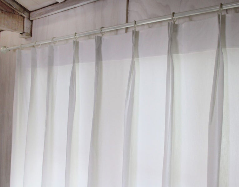 *NEW ARRIVAL* Pinch Pleat Semi-Sheer Curtains WHITE 1.4m wide x 2.4m drop Carousel 1