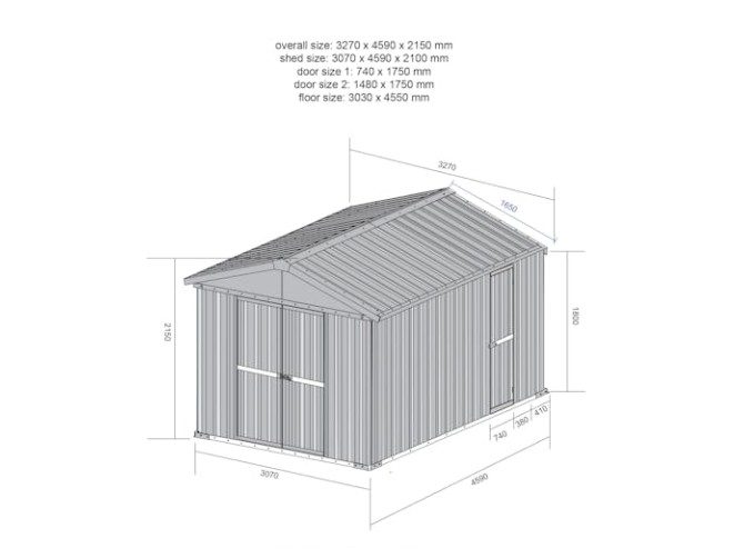 Workshop Shed 3.07m x 4.59m x 2.17m Rivergum Carousel 5