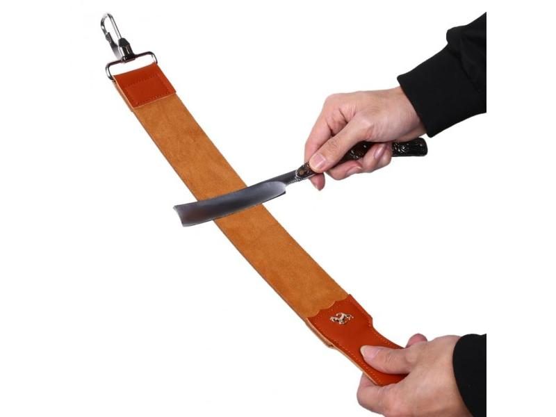 EECOO Genuine Leather Sharpener Strop Strap Barber Straight Belt Folding Knife Carousel 1