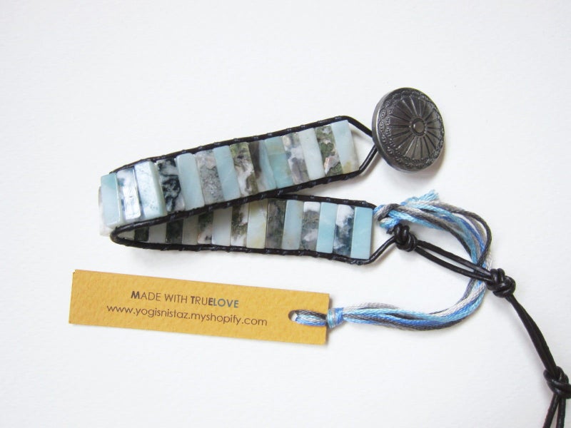 The Blue Nordic in Amazonite Tubestone Wrap Bracelet Carousel 2