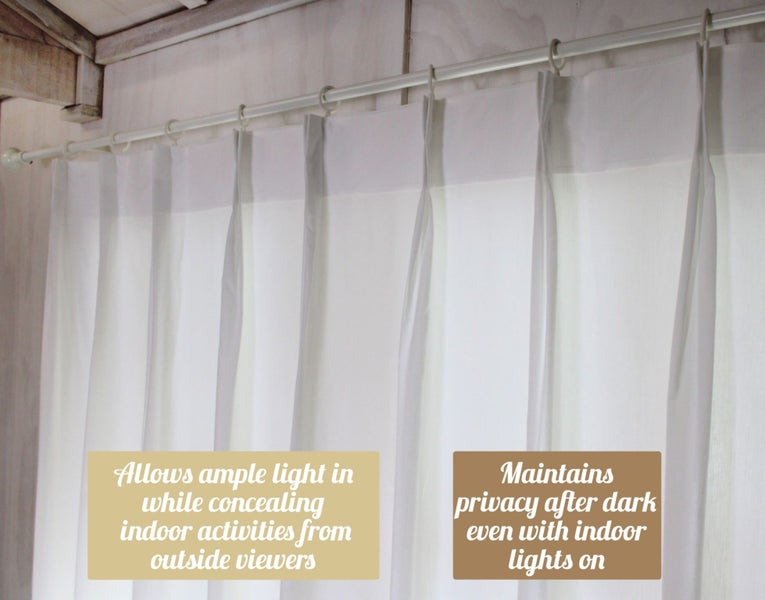 *NEW ARRIVAL* Pinch Pleat Semi-Sheer Curtains WHITE 1.4m wide x 2.4m drop Carousel 5