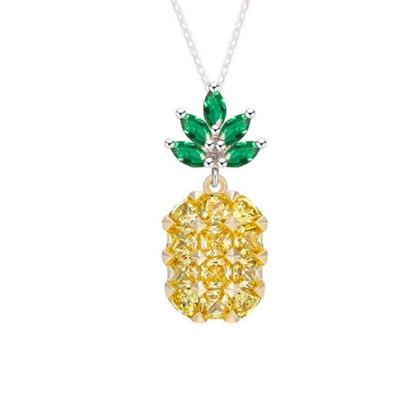 Veile Studios Necklaces Cubic Zirconia Gold Pineapple Pendant Carousel 1