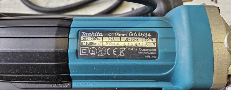 Makita GA4534 115mm Angle Grinder - Never Used - Needs Power adaptor Carousel 2