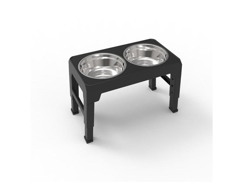 BOOTEELY Elevated Dog Feeder Bowls Adjustable Raised Stand With Double Carousel 1