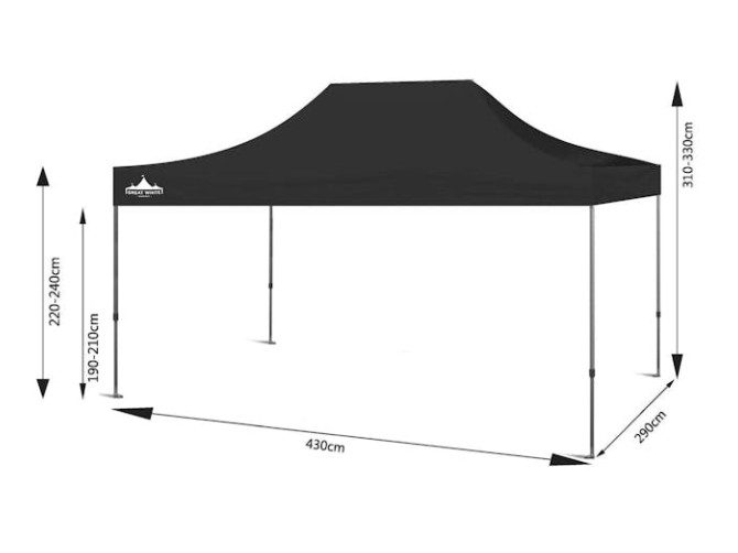 Great White Pop Up Gazebo Enclosed 3m x 4.5m Black Carousel 4