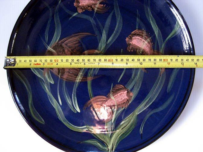 Exquisite N.Z. Pottery large platter of Angelfish by Margaret Bell - A Must See!62863238329859111