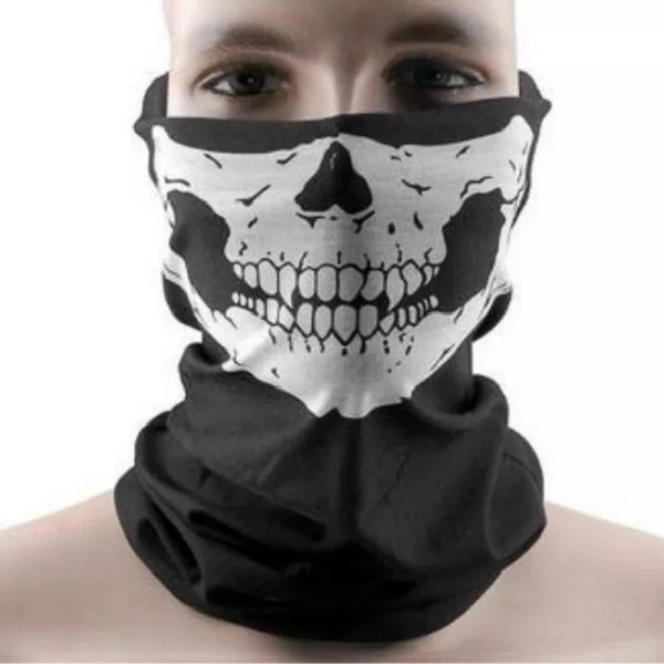 Skull Face Bandana Ski Bike Mask - Black Carousel 2