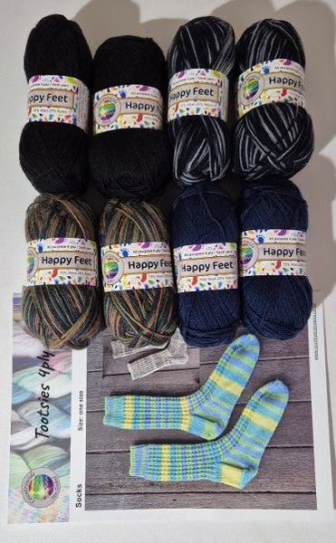 Countrywide Yarns Happy Feet Sock Yarn - 8 pack + sock pattern ***$1 RESERVE*** Carousel 1