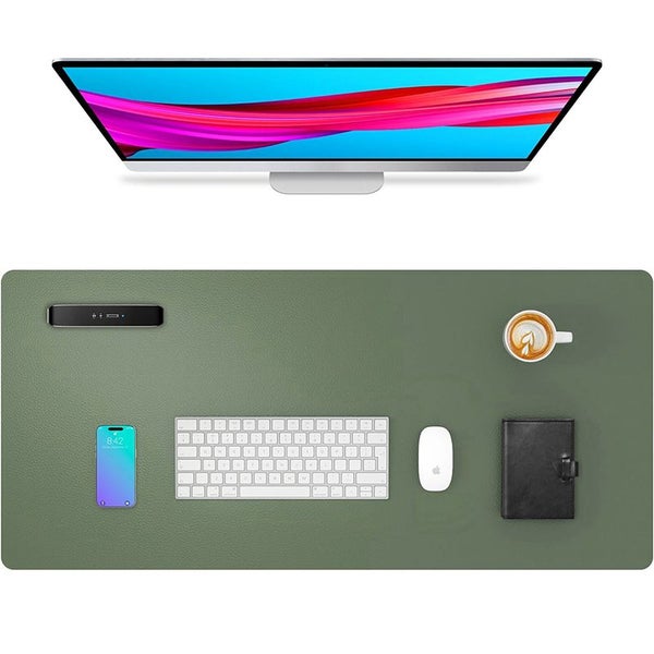 COMFEYA Leather Desk Pad Protector (90x45cm) - Green Carousel 1