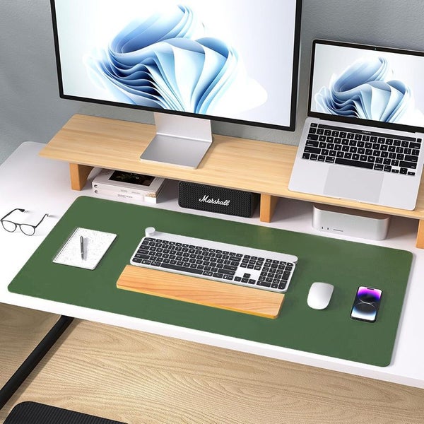 COMFEYA Leather Desk Pad Protector (90x45cm) - Green Carousel 2