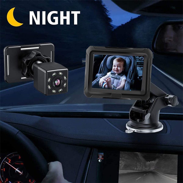 Baby Car Camera 4.3 inch HD Night Vision Baby Car Mirror Carousel 2