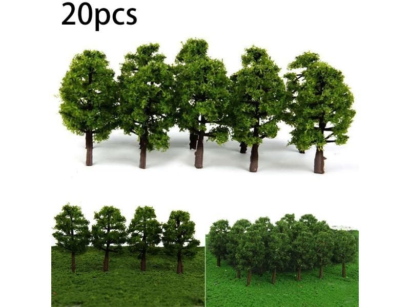 20Pcs 8CM Mini Model Trees Micro Landscape Decor Train Layout Accessories DIY Carousel 1
