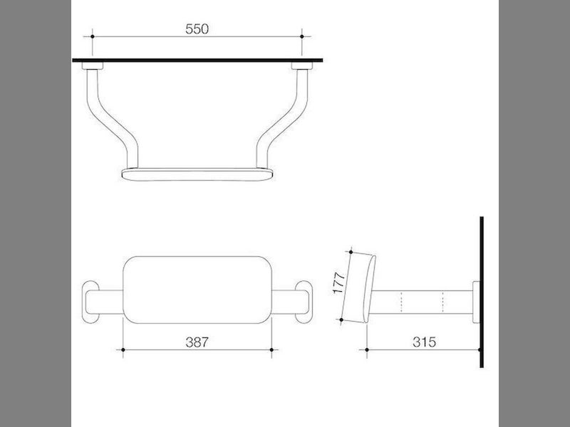 Caroma Stainless Steel Backrest - Curved Arm Carousel 7
