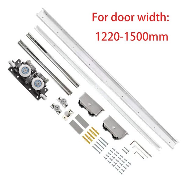 Hidden Wooden Door Ghost Door Track Hardware Sliding Door Slide Rail Kit 80kg Carousel 1