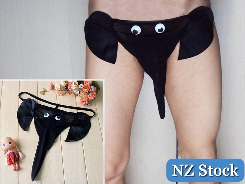 Men's Sexy Underwear Cartoon Elephant Design BLACK Carousel 1