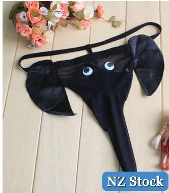 Men's Sexy Underwear Cartoon Elephant Design BLACK Carousel 2