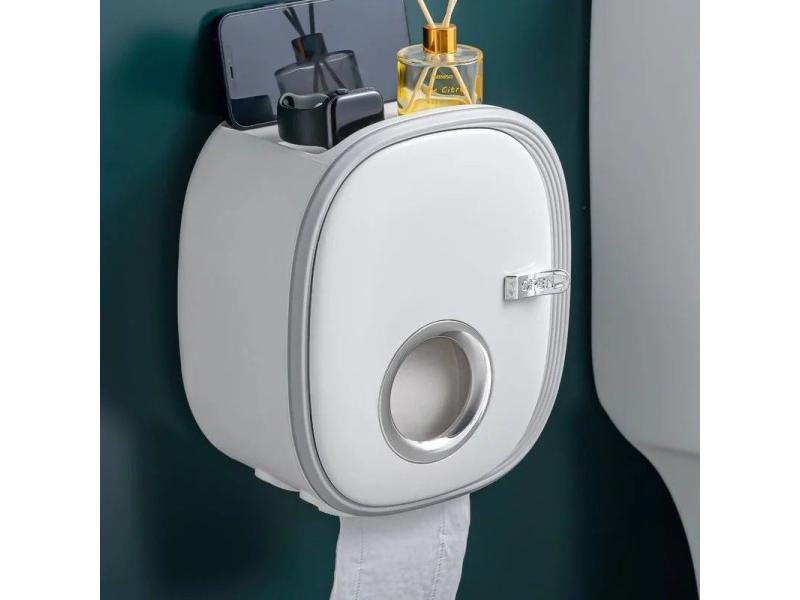 Golden Bathroom Shelf Storage Box Punch-Free Wall-Mounted Toilet Paper Holder Carousel 1