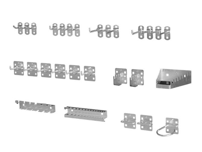 Square Hole Pegboard Hooks Assorted - 28 Piece Carousel 1