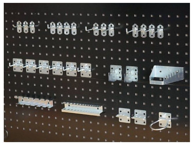 Square Hole Pegboard Hooks Assorted - 28 Piece Carousel 2