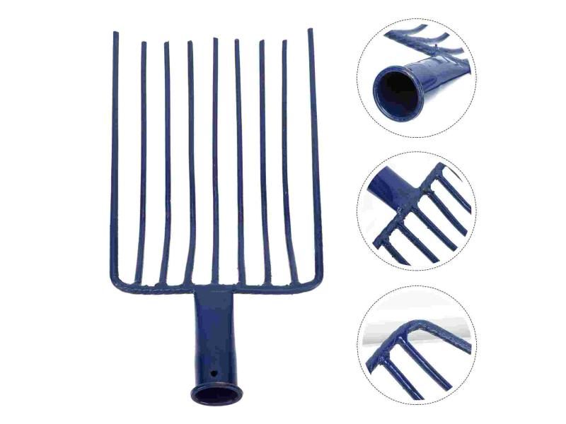 Nine Toothed Steel Fork Heavy Duty Coal Charcoal Rake Garden Tool Without Carousel 1