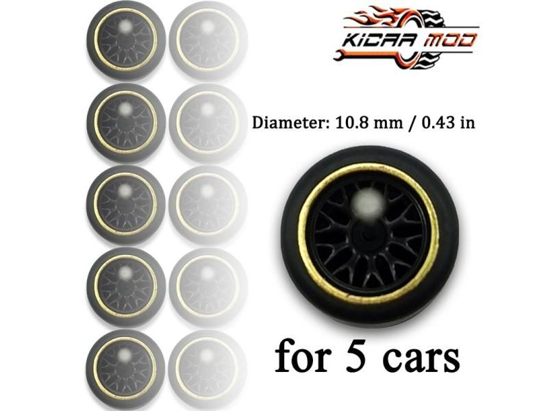 1/64 Wheels With Fixed Rubber Tires Branches Spoke For Toy Model Diecast Cars Carousel 1