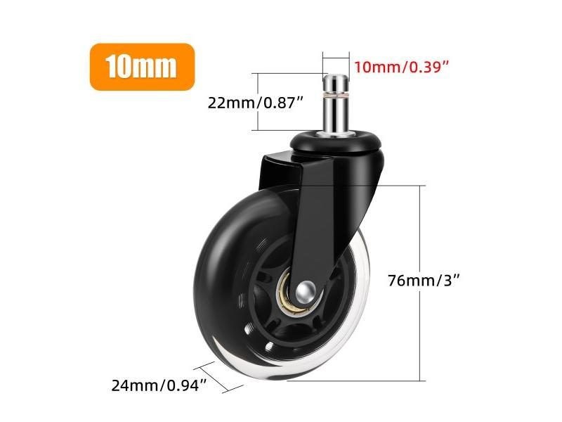 5pcs Universal Furniture Casters Wheels 3 Inch Rubber 360 Degree Rotatable Safe Carousel 1