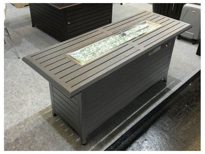 Slatted Aluminium Gas Fire Table 144cm x 55cm Carousel 2