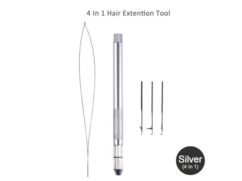 4-in-1 Hair Extension Tools Loop Needle Threader Knitting Hook Needles Aluminum Carousel 1