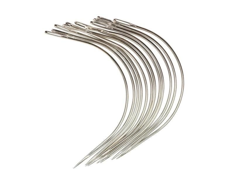 12Pcs/Pack Curved Needles 6Cm/9Cm C-Type Sewing Tools For Weaving Cap Hair Carousel 1