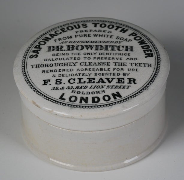 Antique Rare Saponaceous Soap Based Tooth Powder Pot Lid Carousel 2